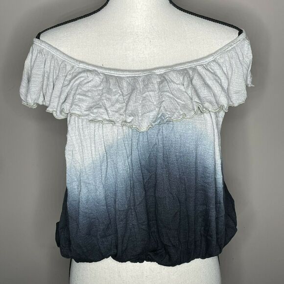 Free People Cora Lee Ombre Nightfall Combo Off The Shoulder Blouse NWT Size S - Picture 3 of 9